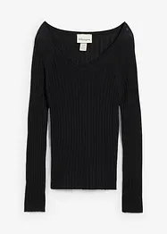 Finstickad tröja av merinoull, bonprix