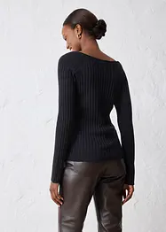 Finstickad tröja av merinoull, bonprix