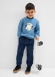 Värmande, jerseyfodrad cargobyxa i manchester, normal passform, bonprix