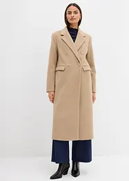 Dubbelknäppt kappa med yllelook, bonprix