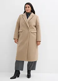 Dubbelknäppt kappa med yllelook, bonprix