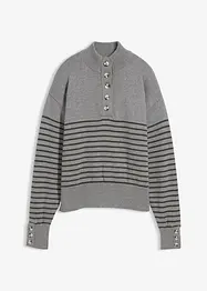 Tröja med krage och knappar, bonprix