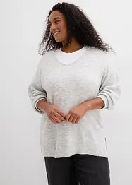 Lång oversizetröja med sidslitsar, bonprix