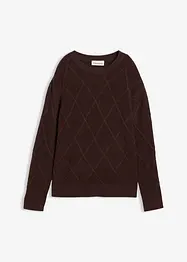 Oversized tröja med stickat flätmönster, bonprix