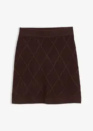 Stickad kjol med flätmönster, bonprix