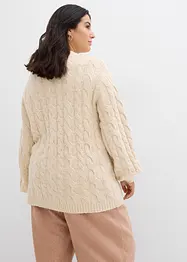 Oversizetröja med flätstickning, bonprix