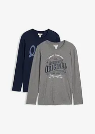 Långärmad T-shirt med ekologisk bomull (2-pack), bonprix