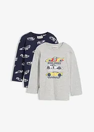 Långärmad tröja med ekologisk bomull (2-pack), bonprix