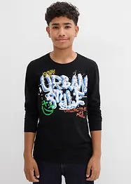 Långärmad T-shirt i ren ekologisk bomull, bonprix