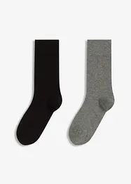 Strumpor med mix av merinoull och ekologisk bomull (2 pack), bonprix