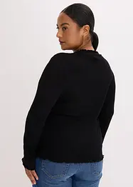 Ribbstickad topp i viskosmix, bonprix