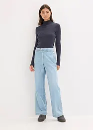 Ribbstickad tröja i böljande viskosmix, bonprix