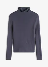 Ribbstickad tröja i böljande viskosmix, bonprix