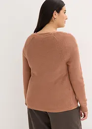 Ribbstickad tröja i böljande viskosmix, bonprix