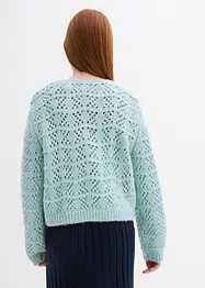 Grovstickad tröja med hålstickat mönster, bonprix