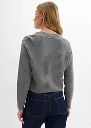 Grovstickad cardigan i bomull, bonprix