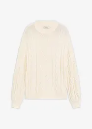 Oversizetröja med flätstickning, bonprix