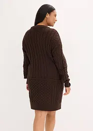 Klänning med flätstickning, bonprix