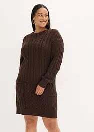 Klänning med flätstickning, bonprix