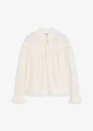 Blus i fintrådig viskosmix, bonprix