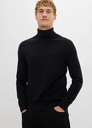 Finstickad polotröja med lyxig merinoull, Slim Fit, bonprix