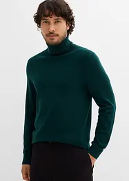 Finstickad polotröja med lyxig merinoull, Slim Fit, bonprix