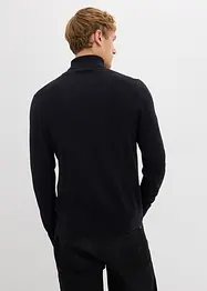 Finstickad polotröja med lyxig merinoull, Slim Fit, bonprix
