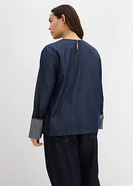 Jeansblus med vida ärmar, bonprix