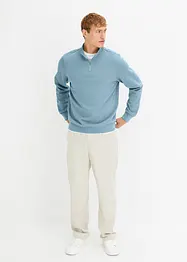 Sweatshirt med krage och kort dragkedja, bonprix