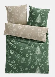 Vändbart bäddset med julfint blommönster, bonprix