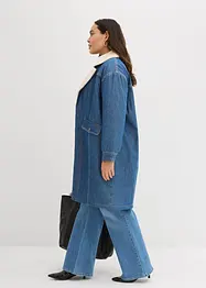 Vinterkappa i denim med varmt teddyfoder, bonprix
