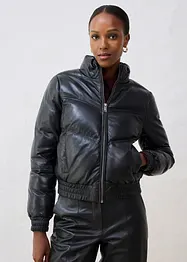 Quiltad skinnjacka i lammnappa, bonprix