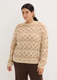 Mjuk oversizetröja med ull och alpackaull, bonprix