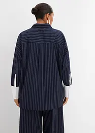 Kritstrecksrandig blus av viskosmix, bonprix