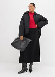 Ribbstickad topp med rynk, bonprix