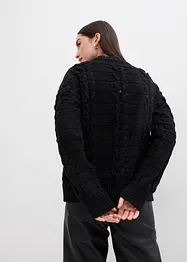 Grovstickad tröja med flätmönster, bonprix