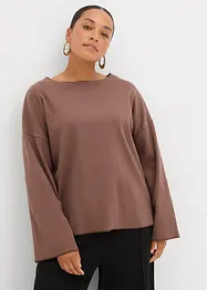 Långärmad topp av ribbat material, bonprix