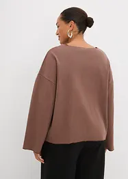 Långärmad topp av ribbat material, bonprix