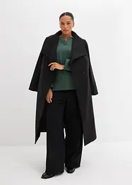 Sweatshirt i ekologisk bomull med stickad pikékrage, bonprix