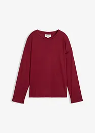 Långärmad topp med silke, bonprix
