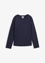 Långärmad topp med silke, bonprix