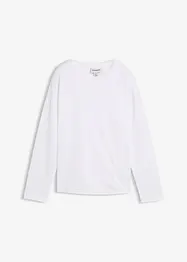 Långärmad topp med silke, bonprix