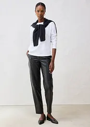 Långärmad topp med silke, bonprix