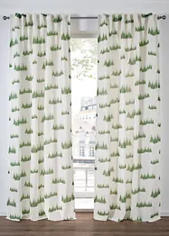 Gardin med tryckt granmönster (1-pack), bonprix