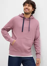 Sweatshirt med huva i ren bomull, bonprix