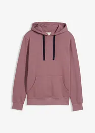 Sweatshirt med huva i ren bomull, bonprix