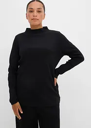 Långärmad topp i ribbat material, bonprix