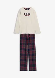 Pyjamas med flanellbyxa av mjuk bomull (2 delar), bonprix