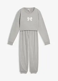 Trikåbyxa och sweatshirt i kort modell med mjuk bomull, bonprix