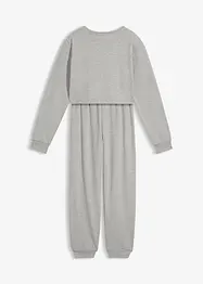 Trikåbyxa och sweatshirt i kort modell med mjuk bomull, bonprix